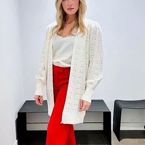 Express Pointelle Cardigan Swan S